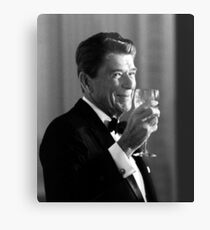 President Reagan Making A Toast Metal Print