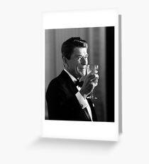 President Reagan Making A Toast Greeting Card