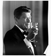 Präsident Reagan macht einen Toast Poster