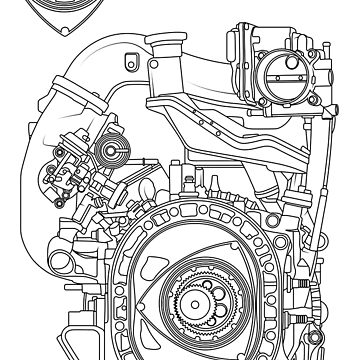 Mazda RX-7 FC FD RX-8 engine Vankel rotary engine blueprint text Magnet  for Sale by dygus