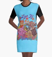 Liebe alle Tiere T-Shirt Kleid