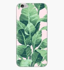 Beverly Hills Palm Leaf Banana Print Pink iPhone Case