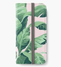 Vinilo o funda para iPhone Beverly Hills hoja de palma plátano rosa Print