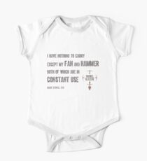 "Fan and Hammer" Marie Stopes Quote, BLACK One Piece - Short Sleeve