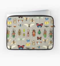 The Usual Suspects - Insects on grey - watercolour bugs pattern by Cecca Designs Laptop Sleeve
