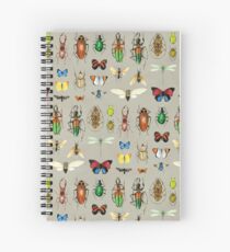 Die üblichen Verdächtigen - Insekten auf Grau - Aquarell Bugs Muster von Cecca Designs Spiralblock
