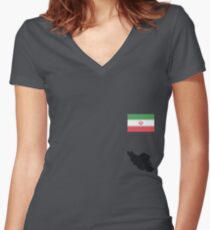 Iran Women's Fitted V-Neck T-Shirt