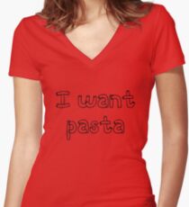 I want pasta - Master of None Women's Fitted V-Neck T-Shirt