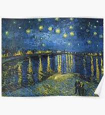 Starry Night on the Rhone by Vincent van Gogh (Sept. 1888) Poster