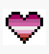 Lesbian Pride Pixel Heart Photographic Print
