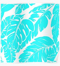 PALM LEAF AQUA BLUE Poster