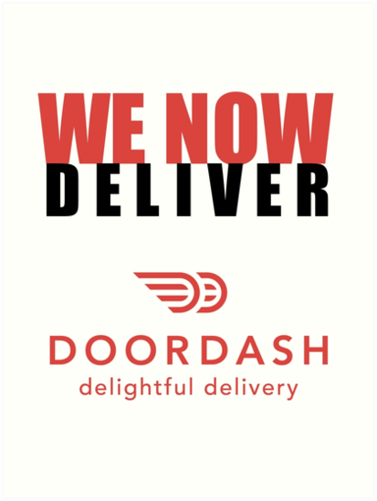 Doordash Restaurant Sign Sticker We Now Deliver Art Print By Purecreations