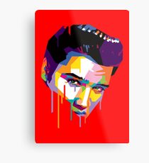 Elvis in Red Metal Print