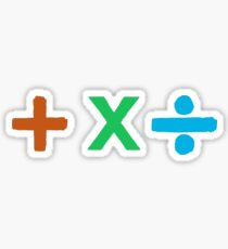 Coloured + X and Divide Sticker