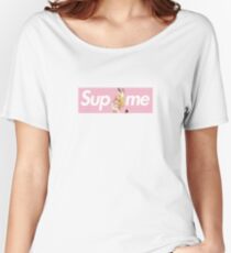 Kemono Friends Serval x Sup Me Parody Box Logo Pink Women's Relaxed Fit T-Shirt