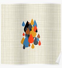 Mid Century Modern Rain Drops on Your Head Bkgrnd Poster