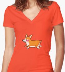 Corgi Women's Fitted V-Neck T-Shirt