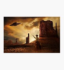 Cowboy & UFO Photographic Print