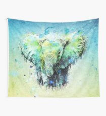 watercolor elephant Wall Tapestry