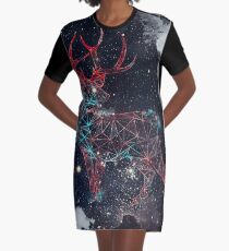 Celestial Deer Graphic T-Shirt Dress