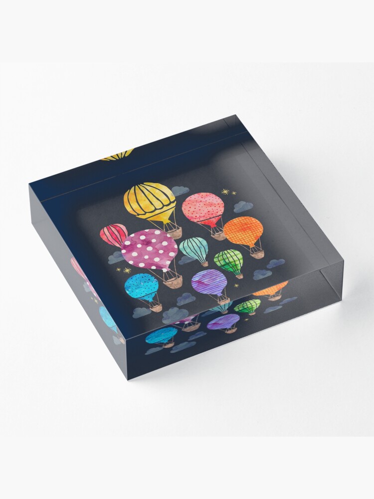 Alternate view of Hot Air Balloon Night Acrylic Block