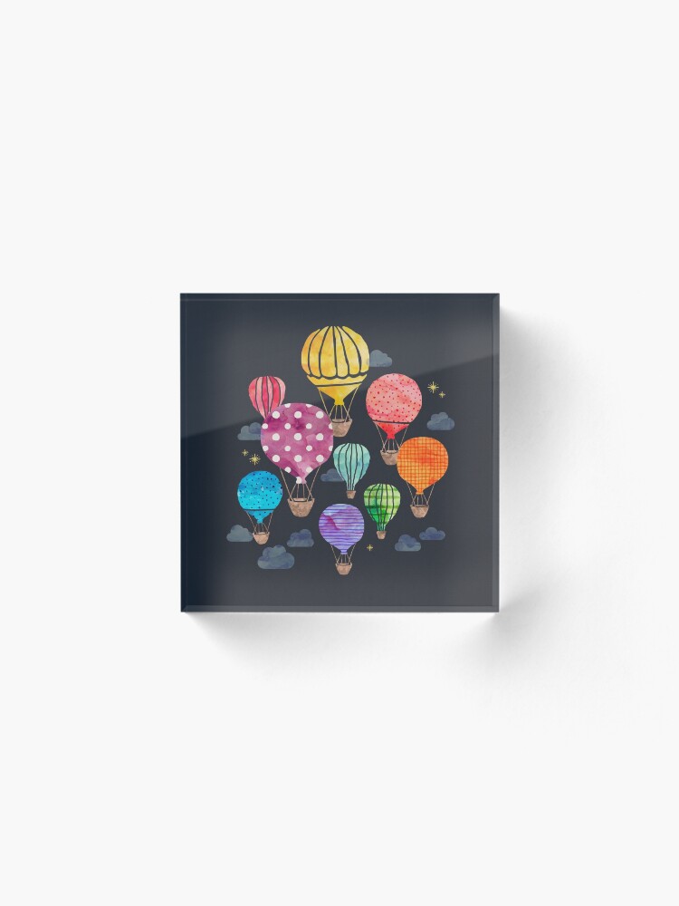 Alternate view of Hot Air Balloon Night Acrylic Block