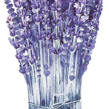 Artwork thumbnail, Watercolor lavender bouquet by Glazkova