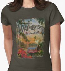 Vintage Hawaiian Waimea Bay, Haleakala, Postcard Women's Fitted T-Shirt