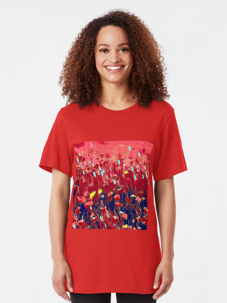 Alternate view of Magical poppy field Slim Fit T-Shirt