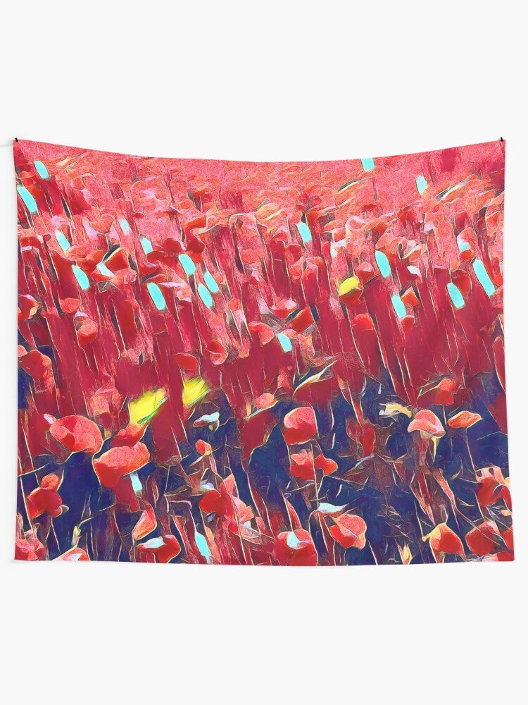 Alternate view of Magical poppy field Wall Tapestry