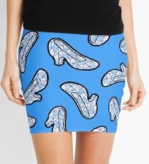Glass Slipper Pattern in Blue Mini Skirt