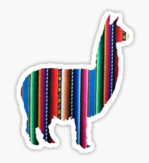 Llama Textile Design Inca Ink Original South American Inca Textile BG Sticker
