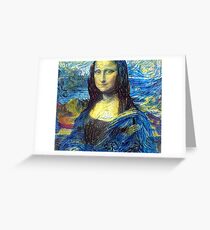 Mona Lisa Drawn by Vincent Van Gogh Greeting Card