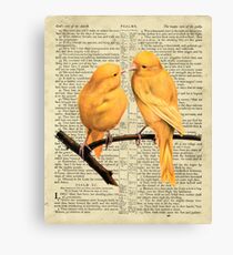 Yellow Canaries On Psalm 91 Canvas Print