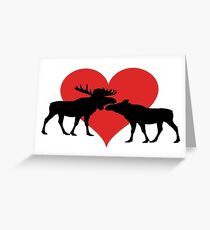 Moose Couple Greeting Card