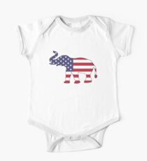 American Flag – Elephant One Piece - Short Sleeve