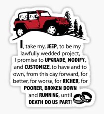 Jeep Wedding Vows Sticker