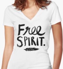 Free Spirit Women's Fitted V-Neck T-Shirt