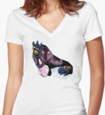 Jojo's Bizarre Adventure Killer Queen Bites The Dust Women's Fitted V-Neck T-Shirt