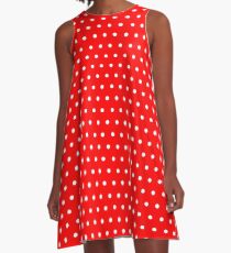 Polka / Dots - Red / White - Small A-Line Dress