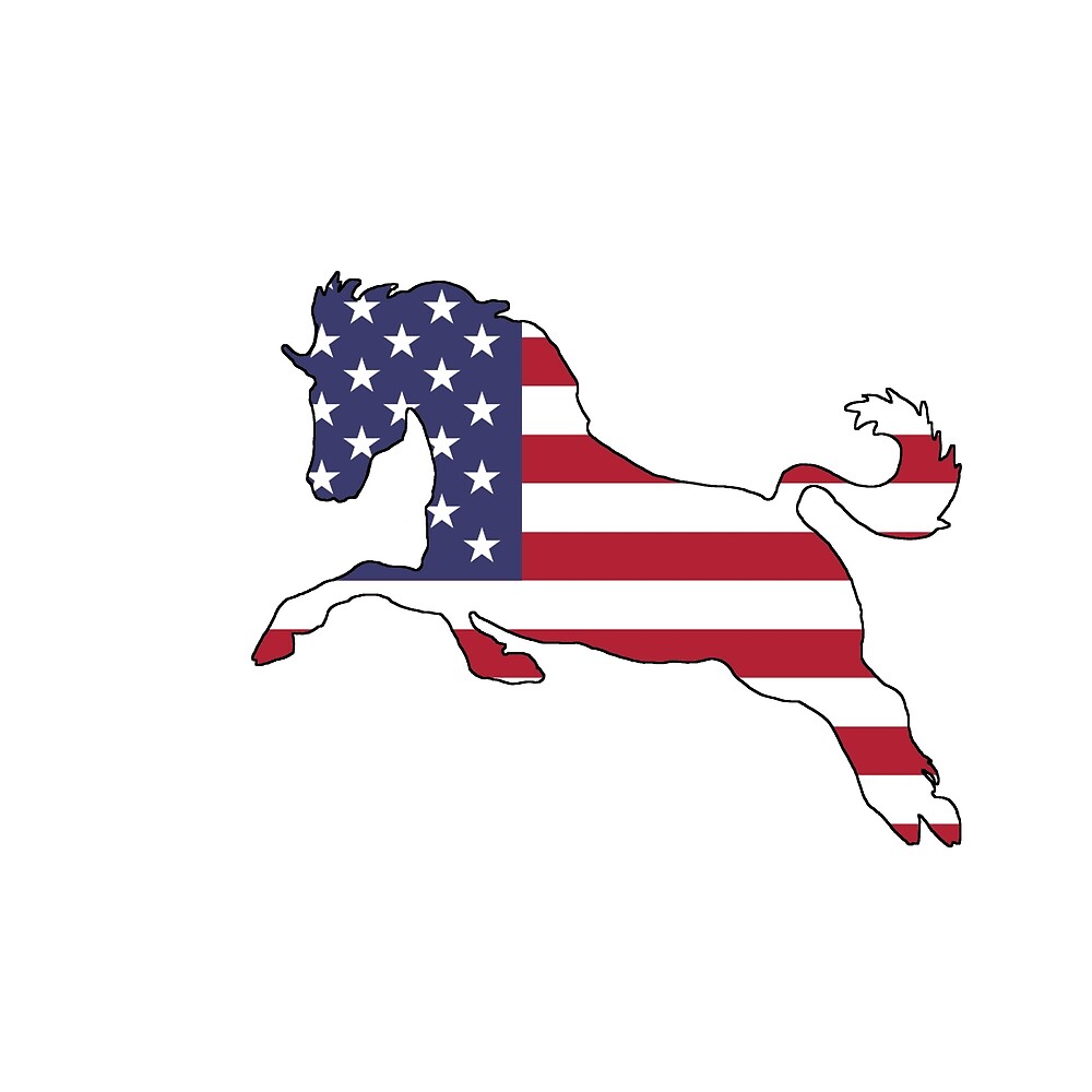 American Flag Horse By DelirusFurittus Redbubble   Flat,1000x1000,075,f 