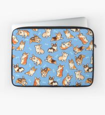 Jolly corgis in blue Laptop Sleeve