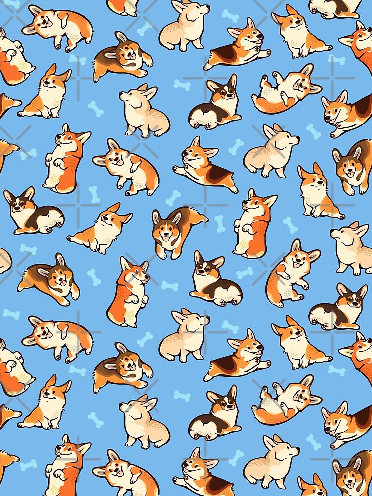 Jolly corgis in blue by Colordrilos