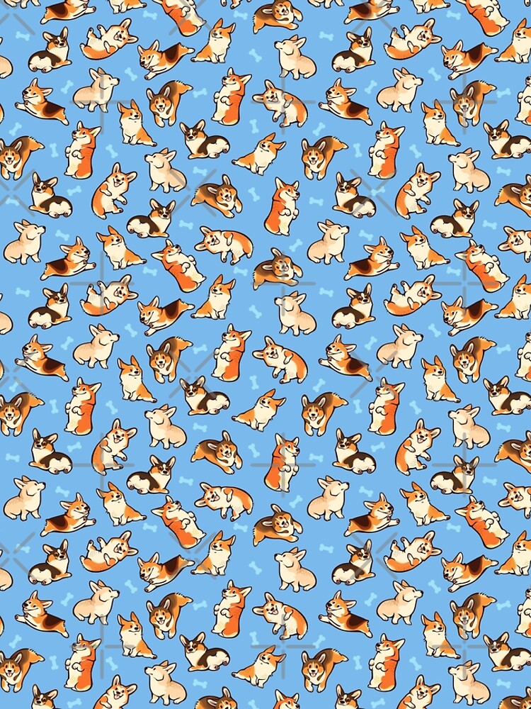 Jolly corgis in blue by Colordrilos