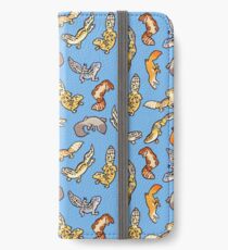 Vinilo o funda para iPhone geckos de gemelos en azul