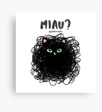 Black Kitty Meow Canvas Print