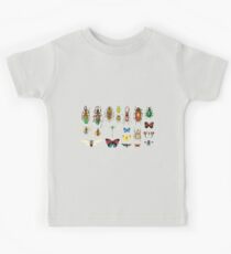 Die üblichen Verdächtigen - Insekten auf Grau - Aquarell Bugs Muster von Cecca Designs Kinder T-Shirt