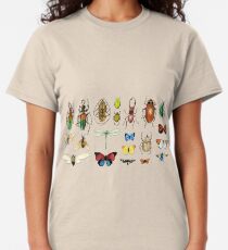 The Usual Suspects - Insects on grey - watercolour bugs pattern by Cecca Designs Classic T-Shirt
