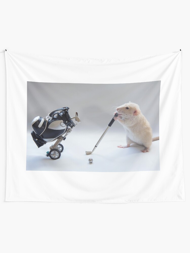 Alternate view of I love golf! Tapestry