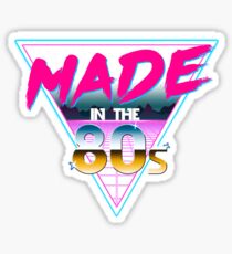 Made in The 80s - Born in Eighties retro Neon Grid Sticker